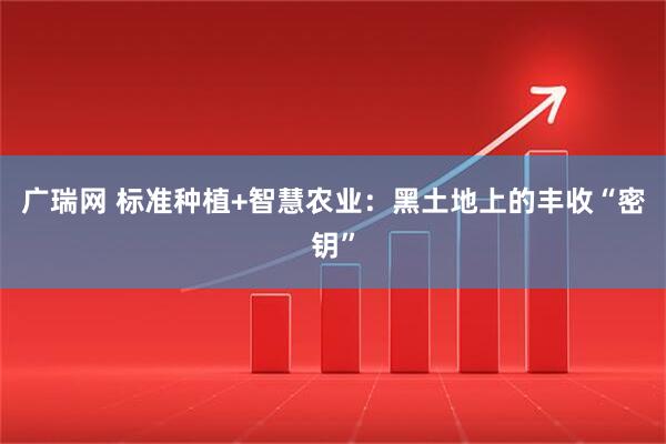 广瑞网 标准种植+智慧农业：黑土地上的丰收“密钥”